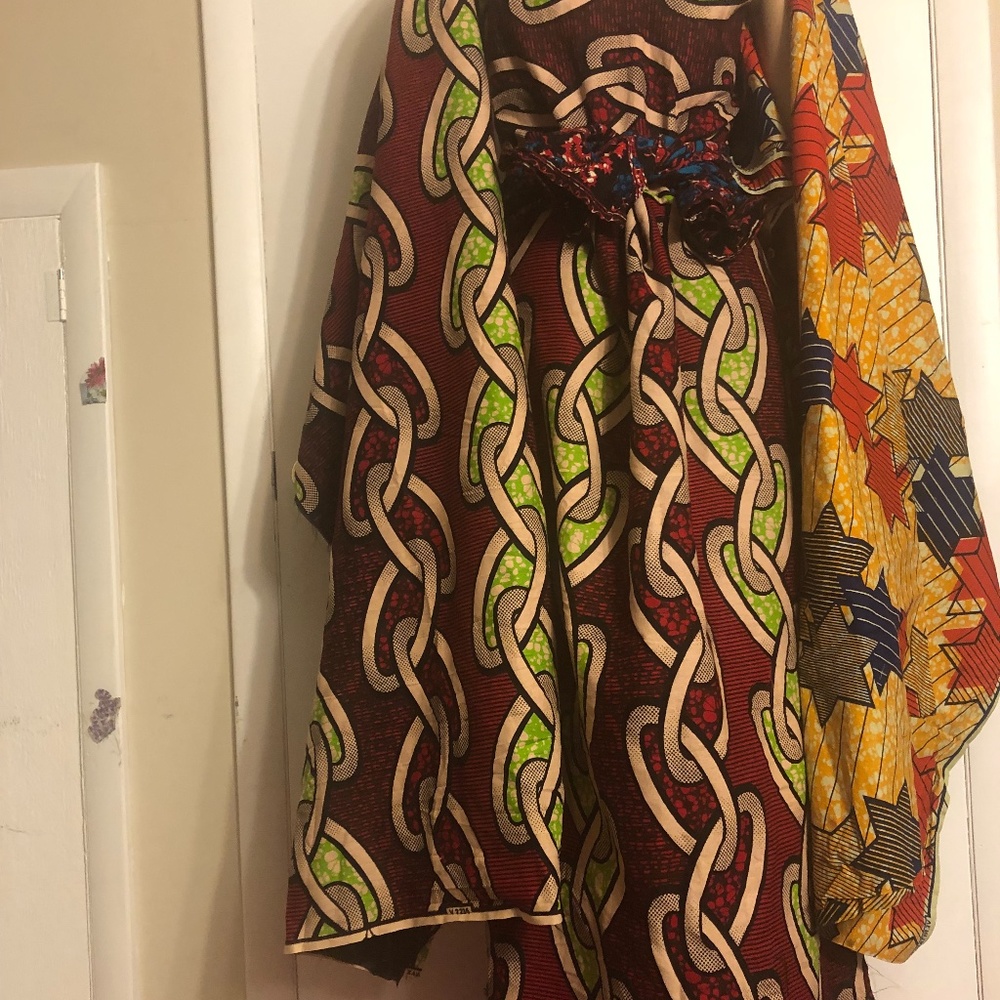 African Dress with accessories, multiple ways to wear - Real Cotton Fabrics